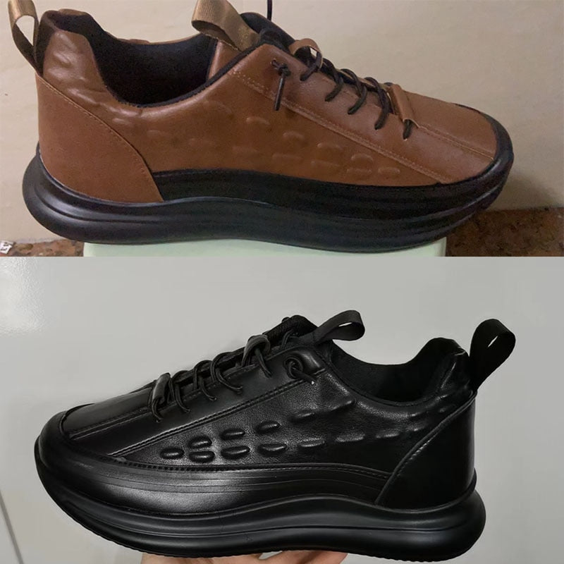 Whitlock | Genuine Leather Casual Sneakers - 3D Crocodile Leather Design