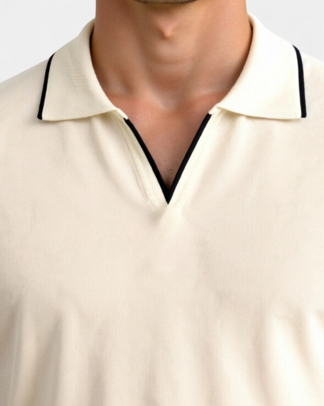 Old Money Contrast Polo - Black