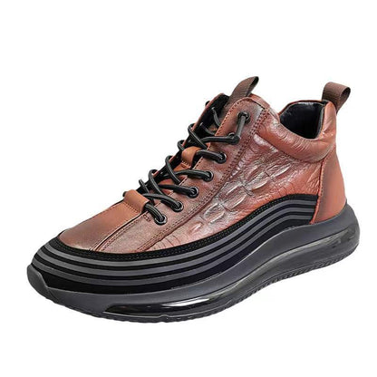 Whitlock | Genuine Leather Casual Sneakers - 3D Crocodile Leather Design