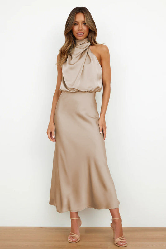 Sophia® | Carlina Satin Maxi Dress