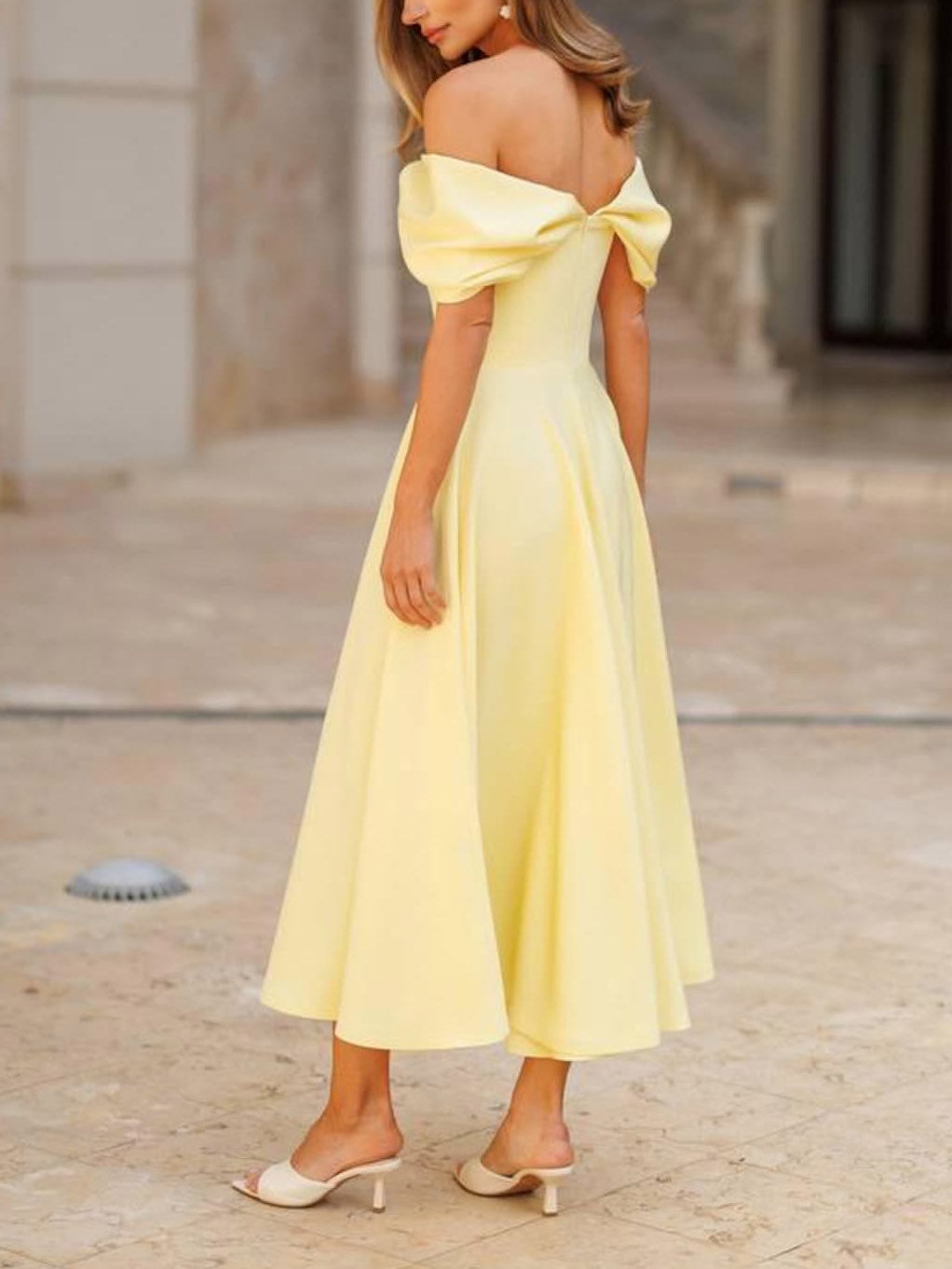Giulia® | Elegant Off-the-shoulder Draped Maxi Dress