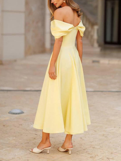 Giulia® | Elegant Off-the-shoulder Draped Maxi Dress