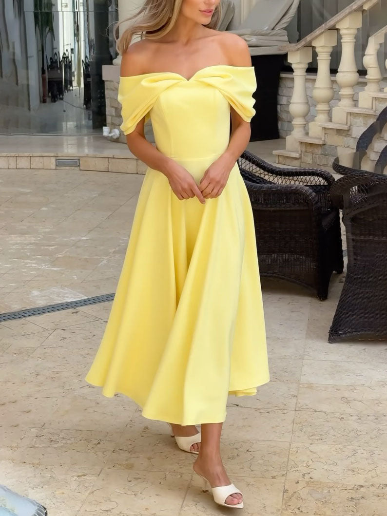 Giulia® | Elegant Off-the-shoulder Draped Maxi Dress