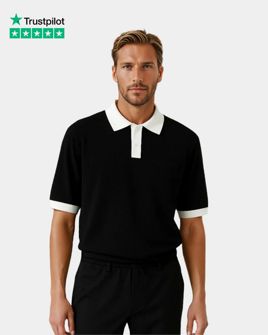 Riviera Heritage Relaxed Fit Polo - Black
